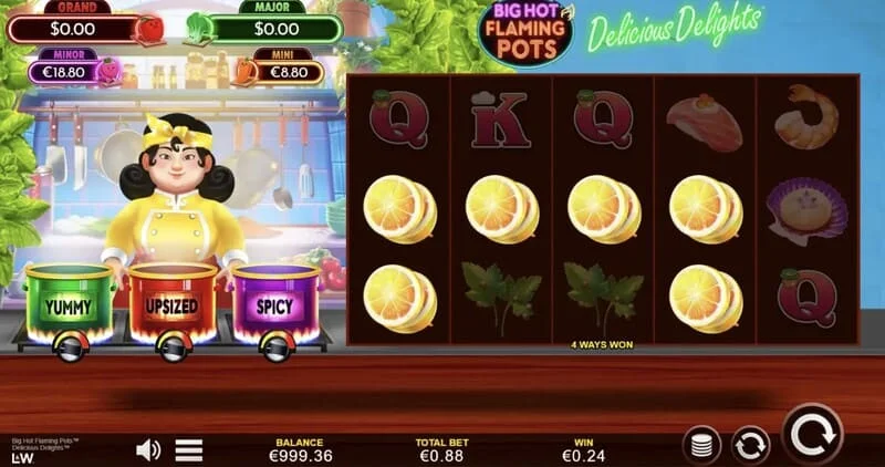Big Hot Flaming Pots Delicious Delights - kombinasi kemenangan dalam game dasar
